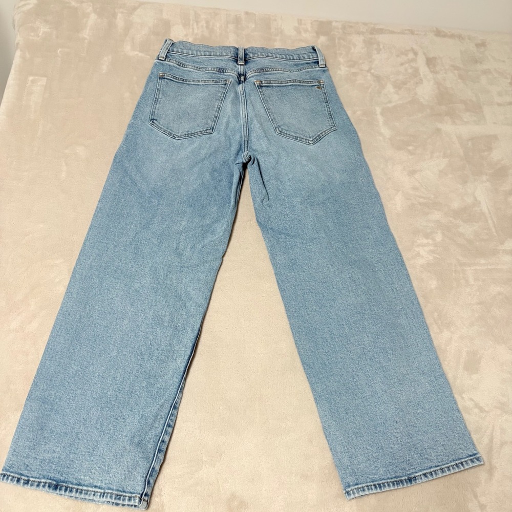 Madewell Perfect Vintage Wide-Leg Crop Jeans Women 28 Blue Light Wash High Rise